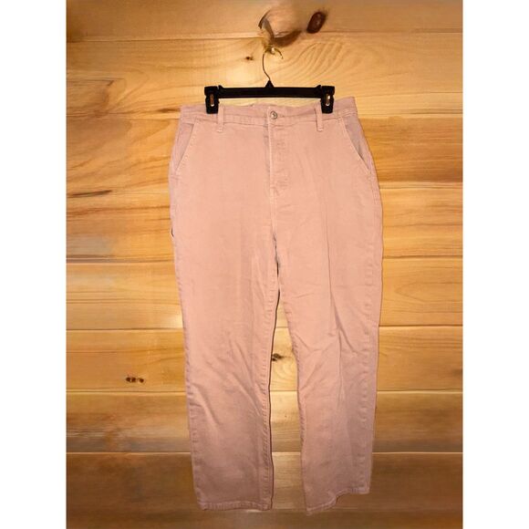 Women's Old Navy Ski-Hi Straight Light Pink Pants with Back Buckle - Picture 1 of 5
